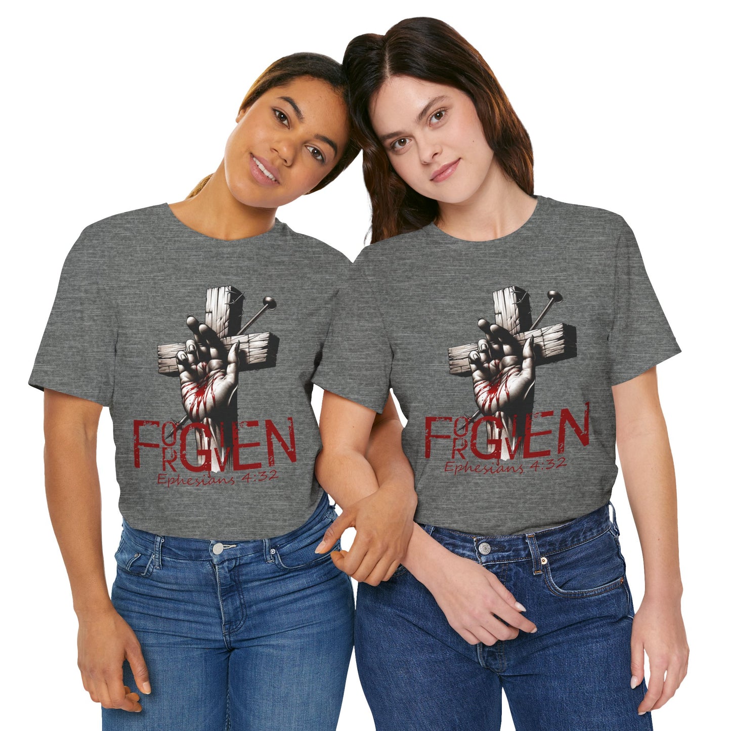 Forgiven Graphic Tee, Christian Unisex Shirt, Religious Short Sleeve Top, Inspirational T-Shirt, Spiritual Clothing