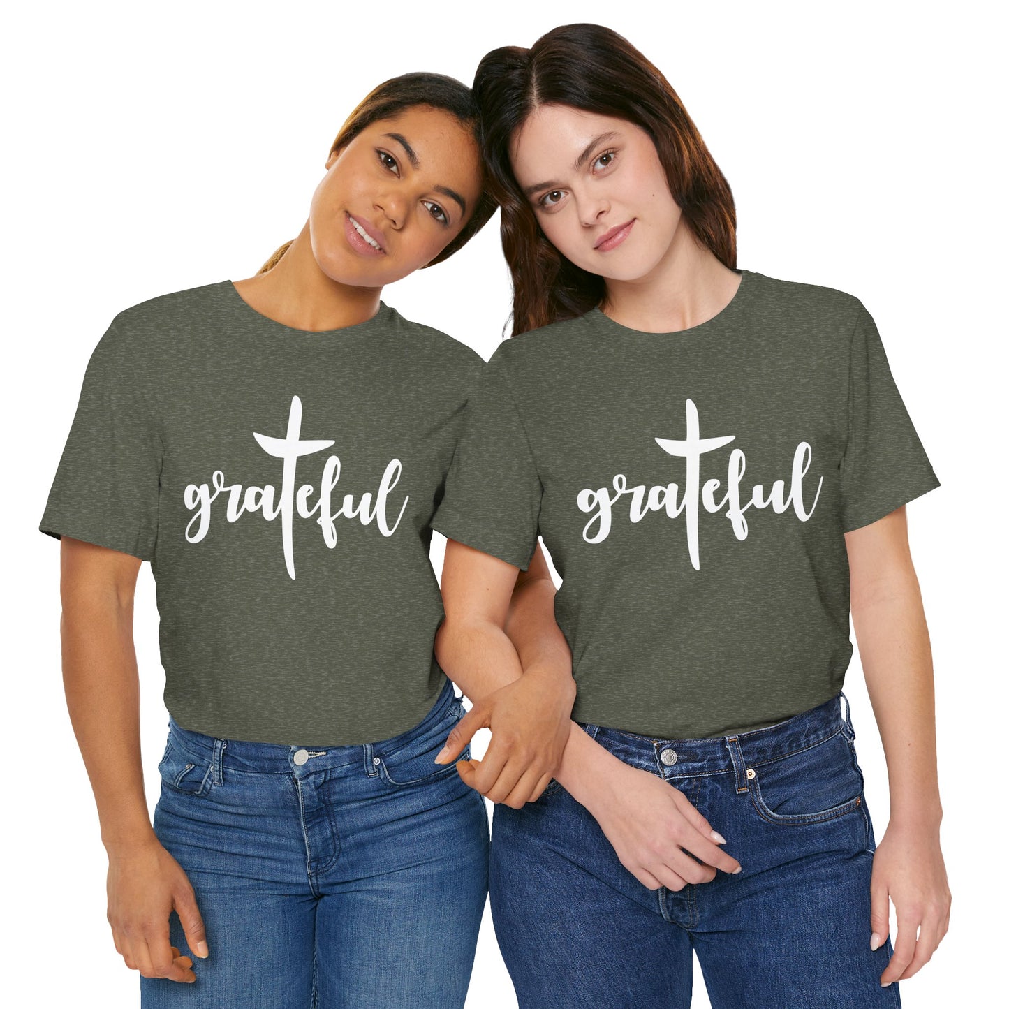 Grateful Cross Unisex Tee, Religious Shirt, Christian T-Shirt, Faith Apparel, Inspirational Top