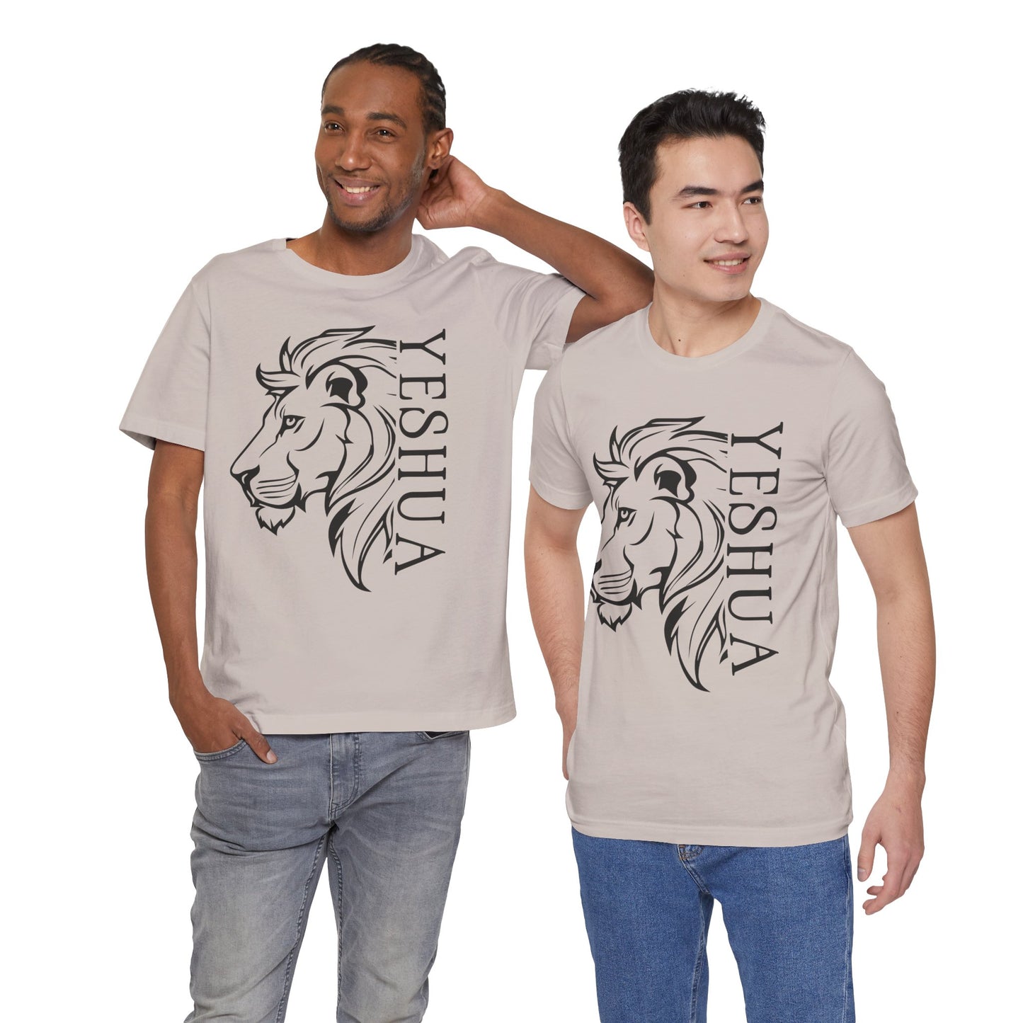 Yeshua Lion Tee Unisex Jersey Short Sleeve Tshirt, Hebraic Messianic Christian Apparel, Lion of Judah Shirt, Religious Graphic Tee, Biblical