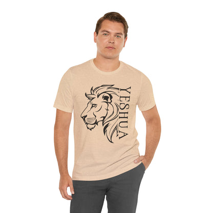 Yeshua Lion Tee Unisex Jersey Short Sleeve Tshirt, Hebraic Messianic Christian Apparel, Lion of Judah Shirt, Religious Graphic Tee, Biblical