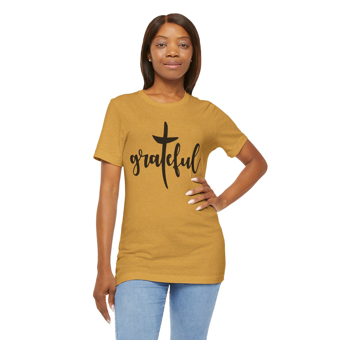 Grateful Cross Unisex Tee, Religious Shirt, Christian T-Shirt, Faith Apparel, Inspirational Top