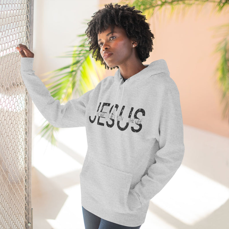 Religious Christian Three-Panel Fleece Hoodie, Bible Quote Sweatshirt, Christian Apparel, Religious Gift, Jesus Hoodie, Christian Clothing