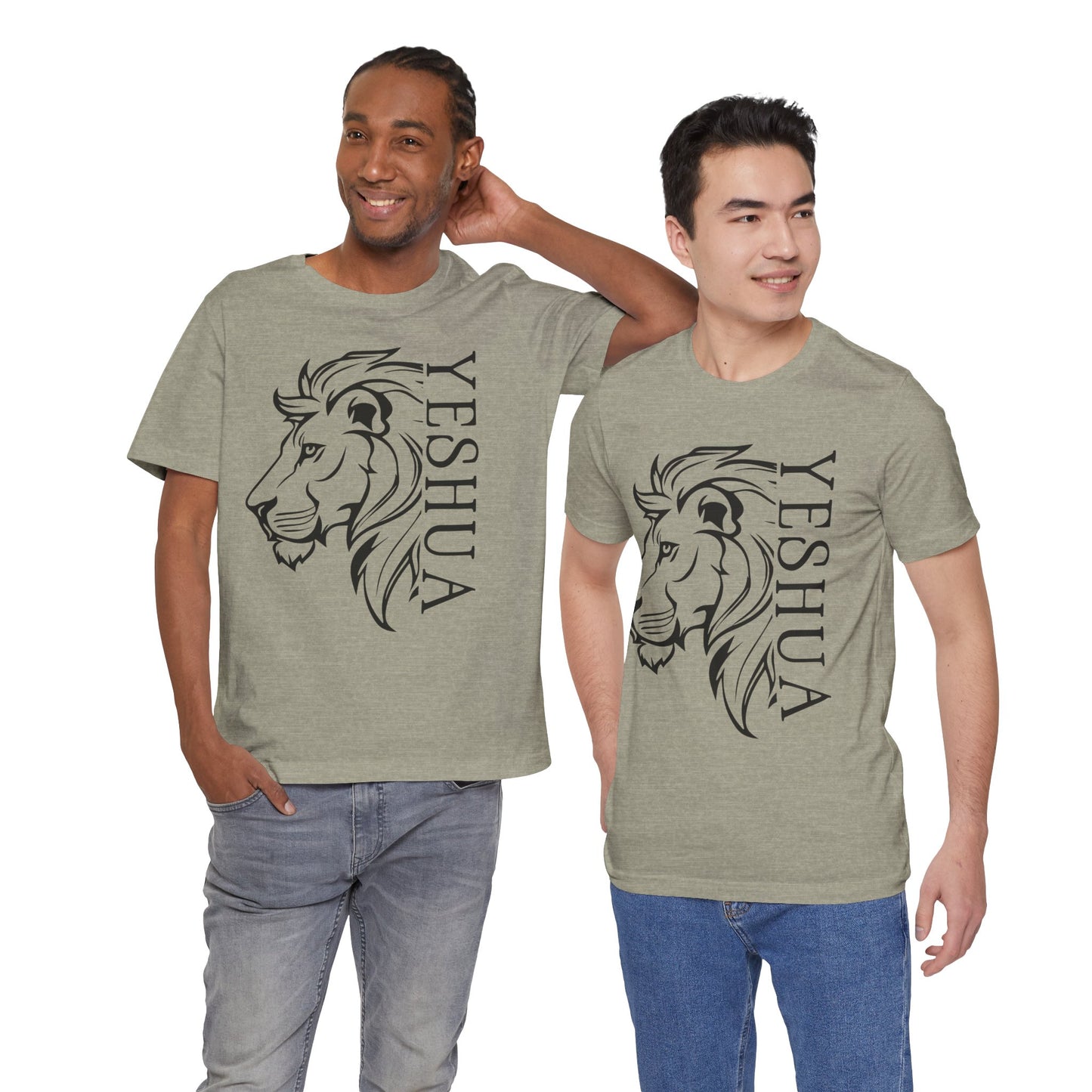 Yeshua Lion Tee Unisex Jersey Short Sleeve Tshirt, Hebraic Messianic Christian Apparel, Lion of Judah Shirt, Religious Graphic Tee, Biblical