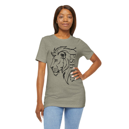 Yeshua Lion Tee Unisex Jersey Short Sleeve Tshirt, Hebraic Messianic Christian Apparel, Lion of Judah Shirt, Religious Graphic Tee, Biblical