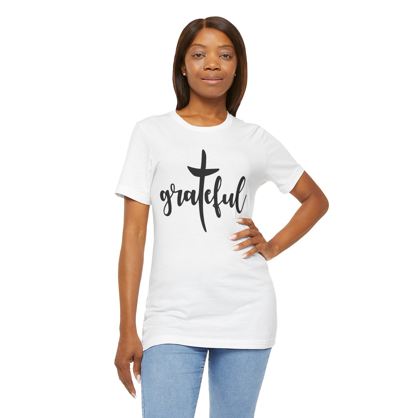 Grateful Cross Unisex Tee, Religious Shirt, Christian T-Shirt, Faith Apparel, Inspirational Top