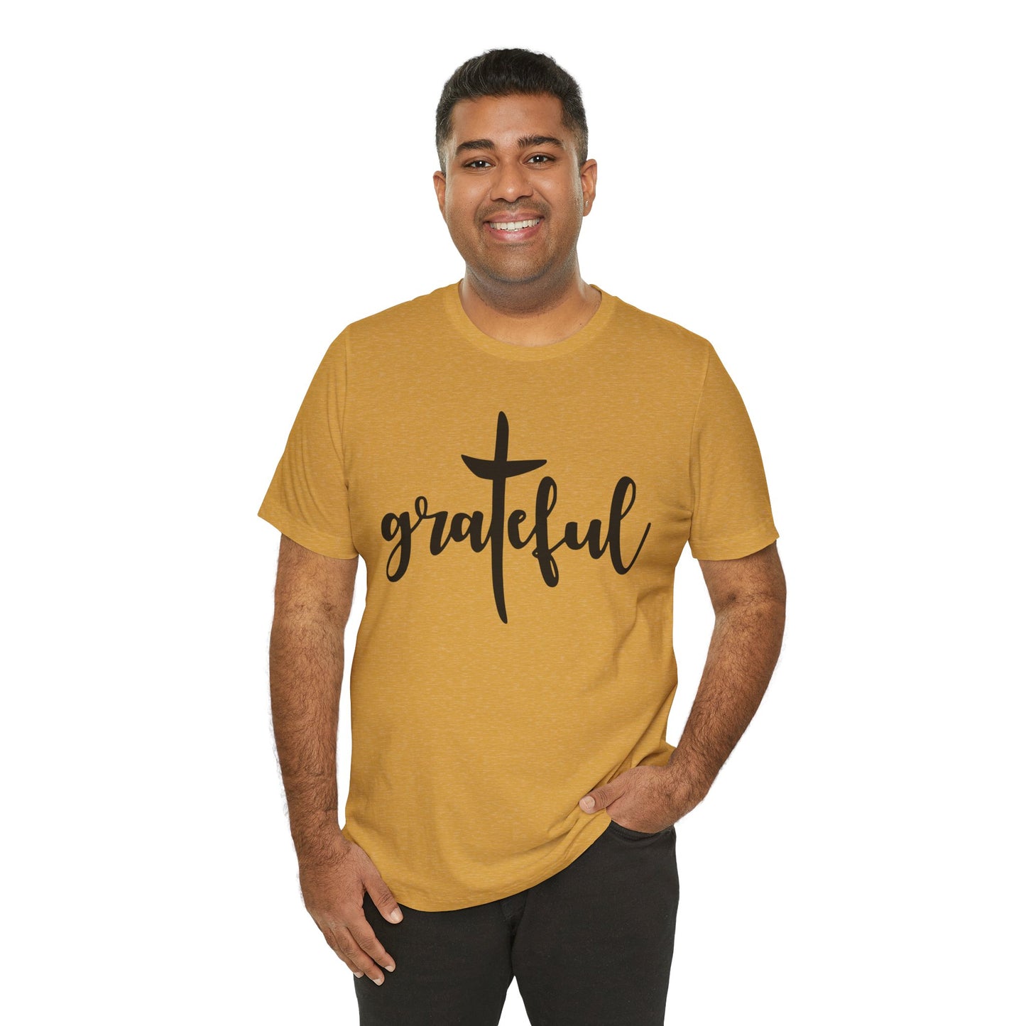 Grateful Cross Unisex Tee, Religious Shirt, Christian T-Shirt, Faith Apparel, Inspirational Top