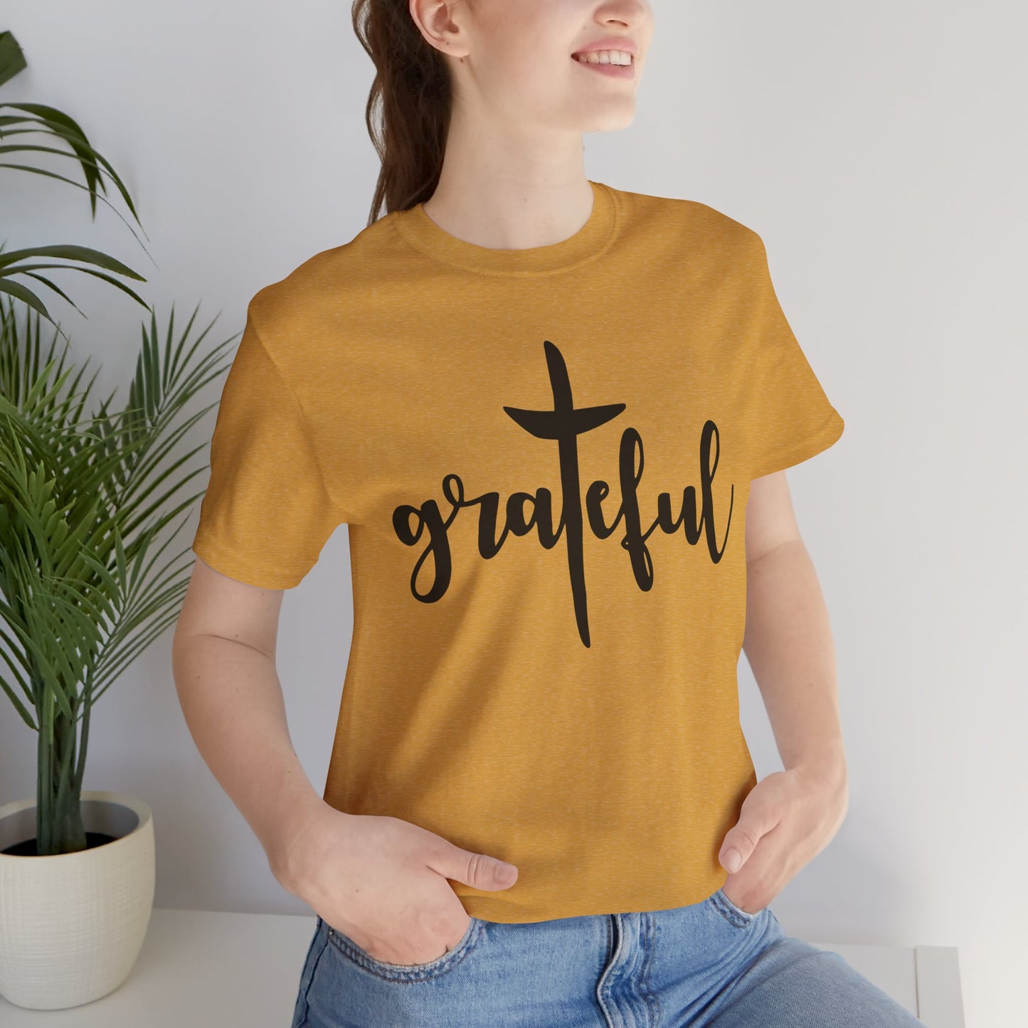 Grateful Cross Unisex Tee, Religious Shirt, Christian T-Shirt, Faith Apparel, Inspirational Top