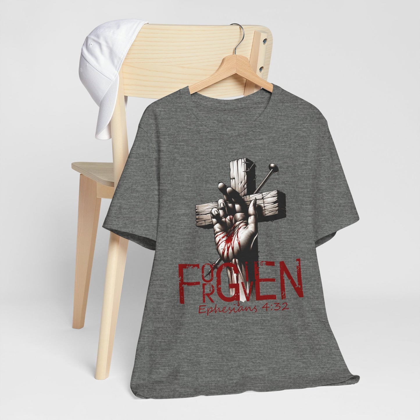 Forgiven Graphic Tee, Christian Unisex Shirt, Religious Short Sleeve Top, Inspirational T-Shirt, Spiritual Clothing