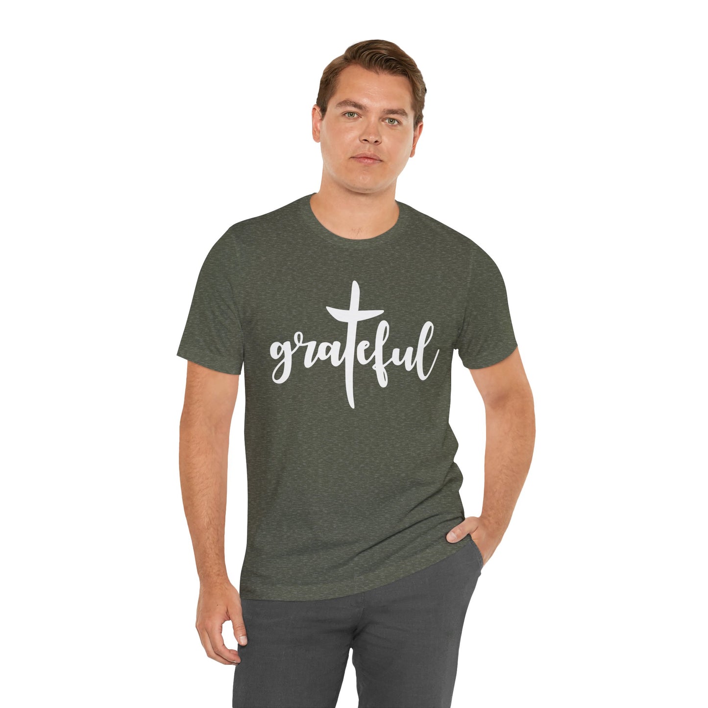 Grateful Cross Unisex Tee, Religious Shirt, Christian T-Shirt, Faith Apparel, Inspirational Top