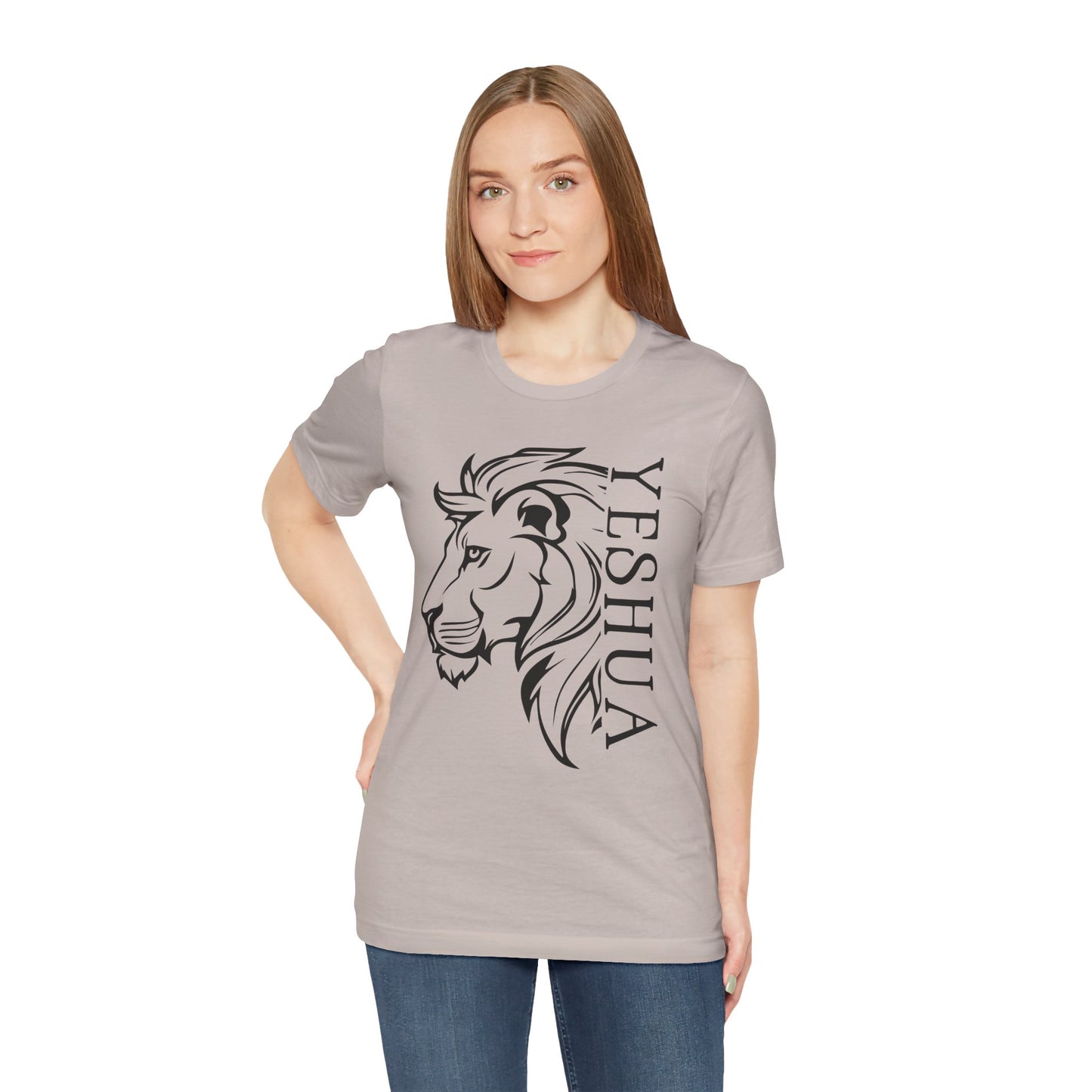 Yeshua Lion Tee Unisex Jersey Short Sleeve Tshirt, Hebraic Messianic Christian Apparel, Lion of Judah Shirt, Religious Graphic Tee, Biblical