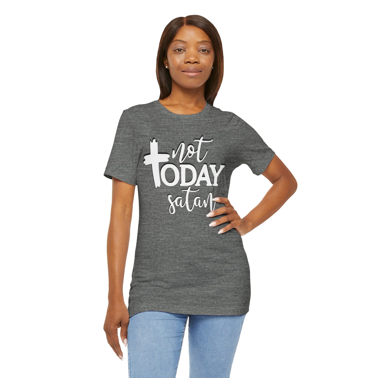 Bold Graphic Tee: Embrace the Sass with, "Not Today Satan" Graphic Tee, Funny T-Shirt, Vintage Tee, Sarcastic Shirt, Statement Tee