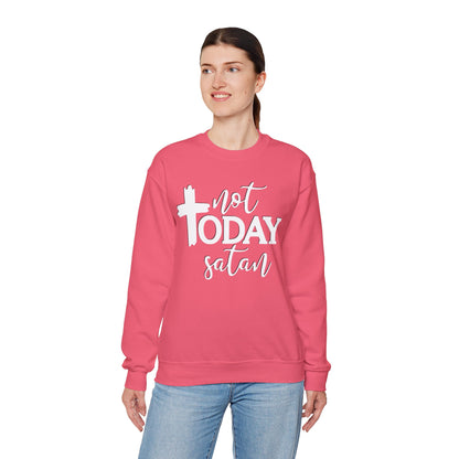 Sweatshirt, Not Today Satan, Anti-Satan, Funny Crewneck, Unisex Graphic Jumper, Gift for Him Her, Sarcastic Apparel