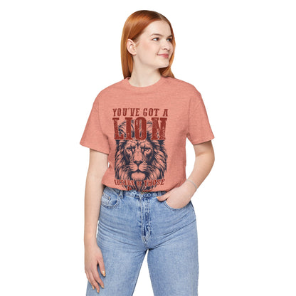 Lionhearted Praise Unisex Tee, Bold Graphic Shirt, Christian Apparel, Inspirational T-Shirt, Faith-Based Gift, Casual Wear