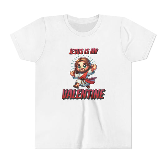 Jesus Is My Valentine Youth Tee, Cute Christian Shirt, Valentine's Day Gift, Kids Graphic Tee, Religious Youth Apparel