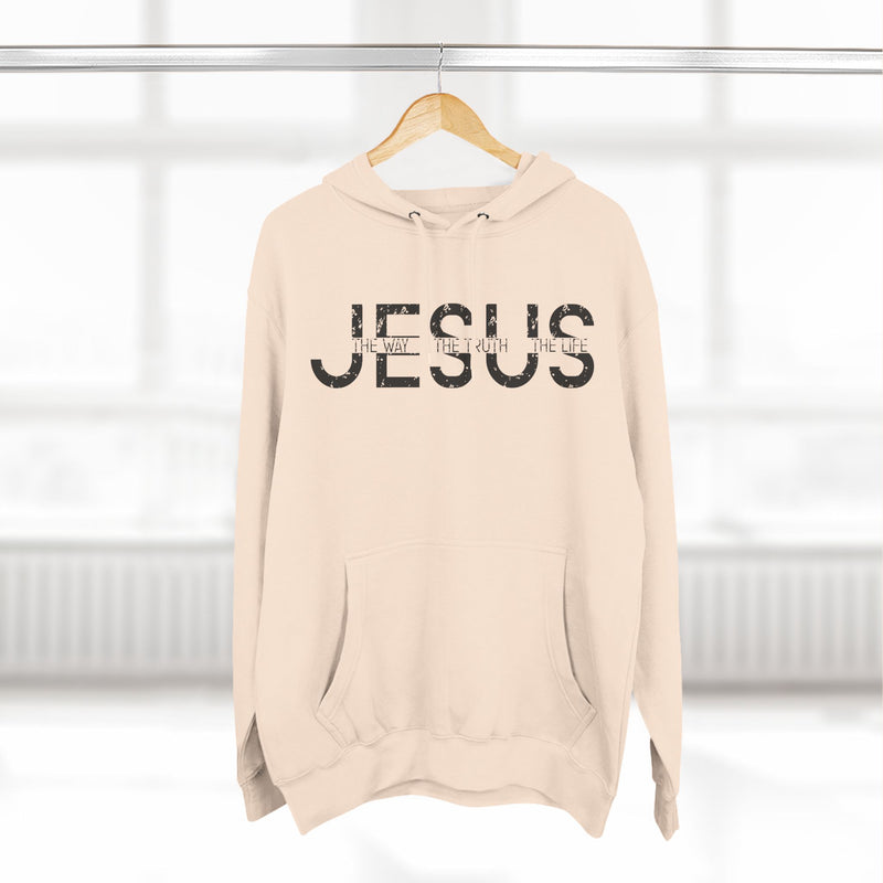 Religious Christian Three-Panel Fleece Hoodie, Bible Quote Sweatshirt, Christian Apparel, Religious Gift, Jesus Hoodie, Christian Clothing