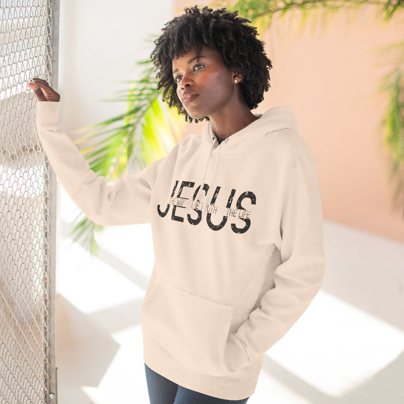 Religious Christian Three-Panel Fleece Hoodie, Bible Quote Sweatshirt, Christian Apparel, Religious Gift, Jesus Hoodie, Christian Clothing
