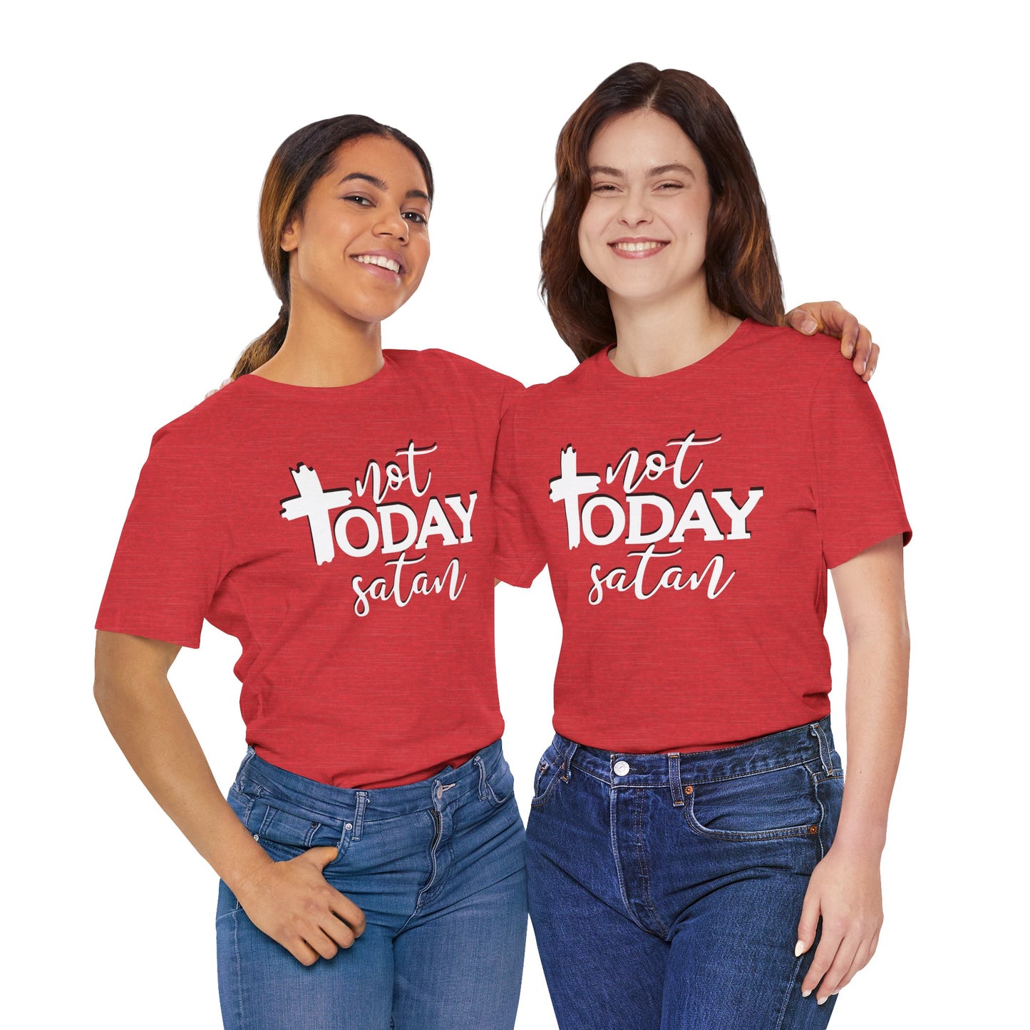 Bold Graphic Tee: Embrace the Sass with, "Not Today Satan" Graphic Tee, Funny T-Shirt, Vintage Tee, Sarcastic Shirt, Statement Tee