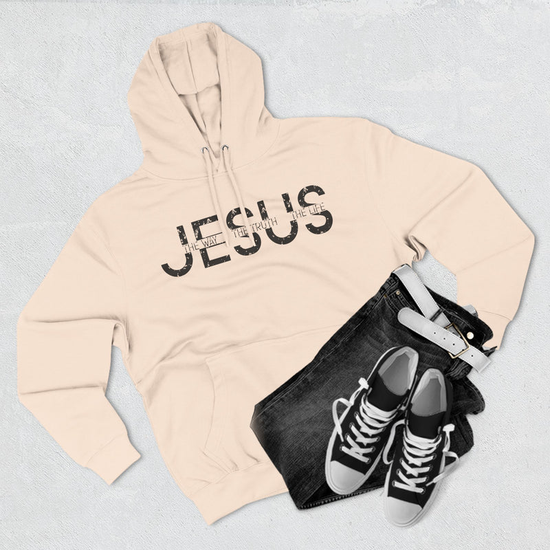 Religious Christian Three-Panel Fleece Hoodie, Bible Quote Sweatshirt, Christian Apparel, Religious Gift, Jesus Hoodie, Christian Clothing