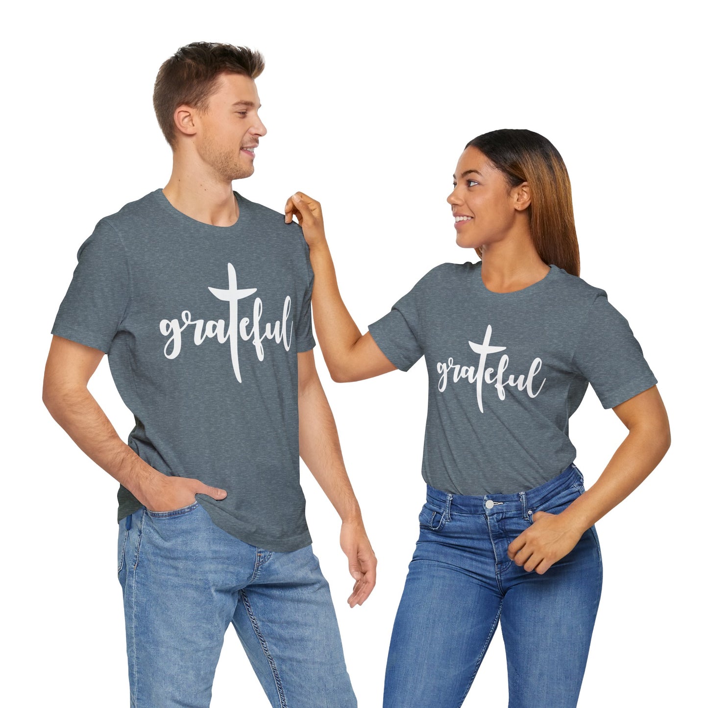 Grateful Cross Unisex Tee, Religious Shirt, Christian T-Shirt, Faith Apparel, Inspirational Top