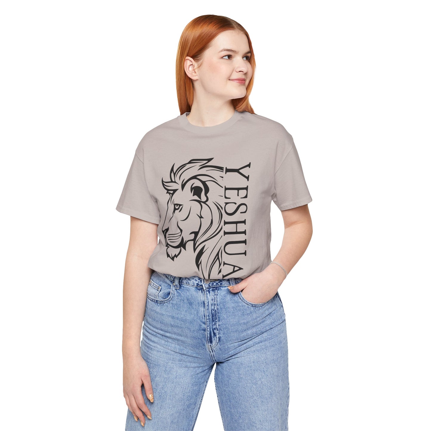 Yeshua Lion Tee Unisex Jersey Short Sleeve Tshirt, Hebraic Messianic Christian Apparel, Lion of Judah Shirt, Religious Graphic Tee, Biblical