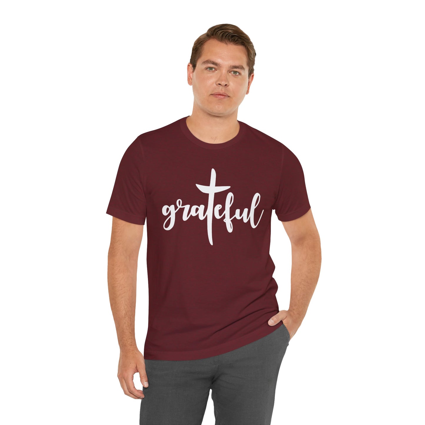 Grateful Cross Unisex Tee, Religious Shirt, Christian T-Shirt, Faith Apparel, Inspirational Top