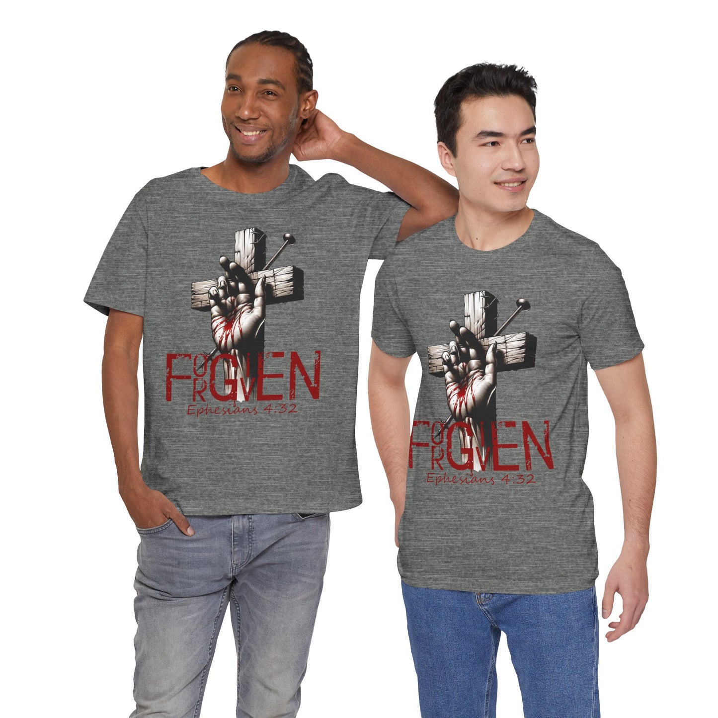 Forgiven Graphic Tee, Christian Unisex Shirt, Religious Short Sleeve Top, Inspirational T-Shirt, Spiritual Clothing