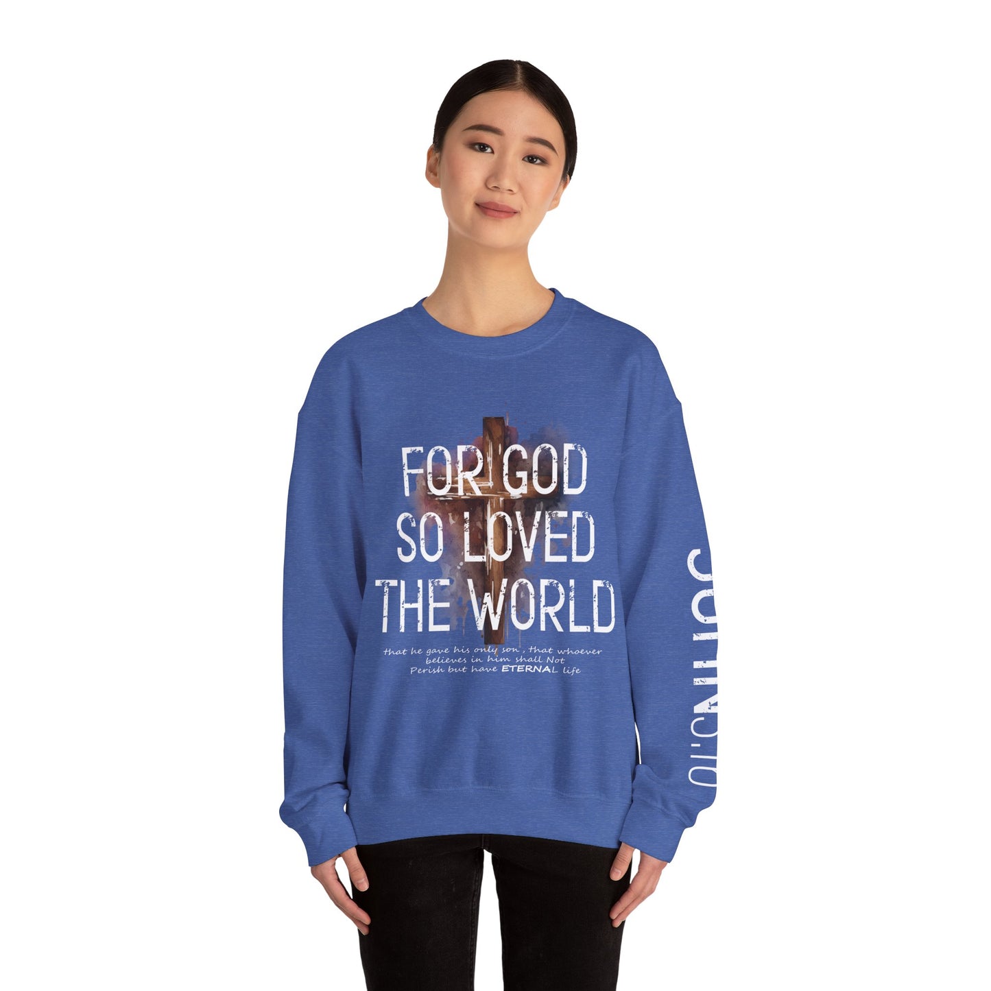 Heavenly Threads - Bible Verse Unisex Sweatshirt, Christian Apparel, Inspirational Jumper, Faith Crewneck, Religious Gift for Him or Her