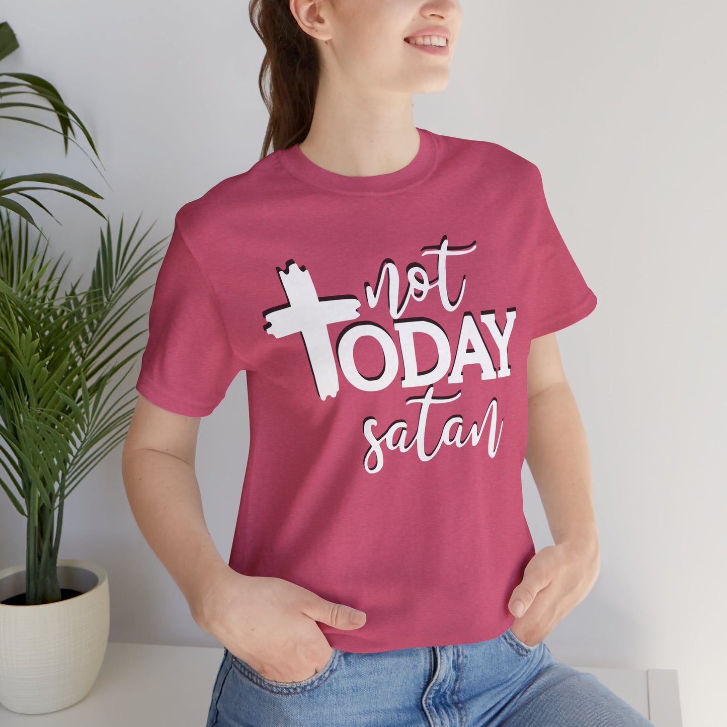 Bold Graphic Tee: Embrace the Sass with, "Not Today Satan" Graphic Tee, Funny T-Shirt, Vintage Tee, Sarcastic Shirt, Statement Tee