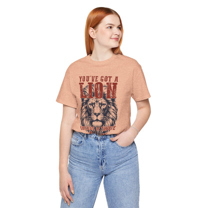 Lionhearted Praise Unisex Tee, Bold Graphic Shirt, Christian Apparel, Inspirational T-Shirt, Faith-Based Gift, Casual Wear