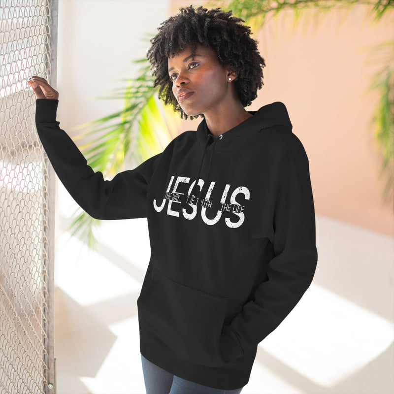 Religious Christian Three-Panel Fleece Hoodie, Bible Quote Sweatshirt, Christian Apparel, Religious Gift, Jesus Hoodie, Christian Clothing