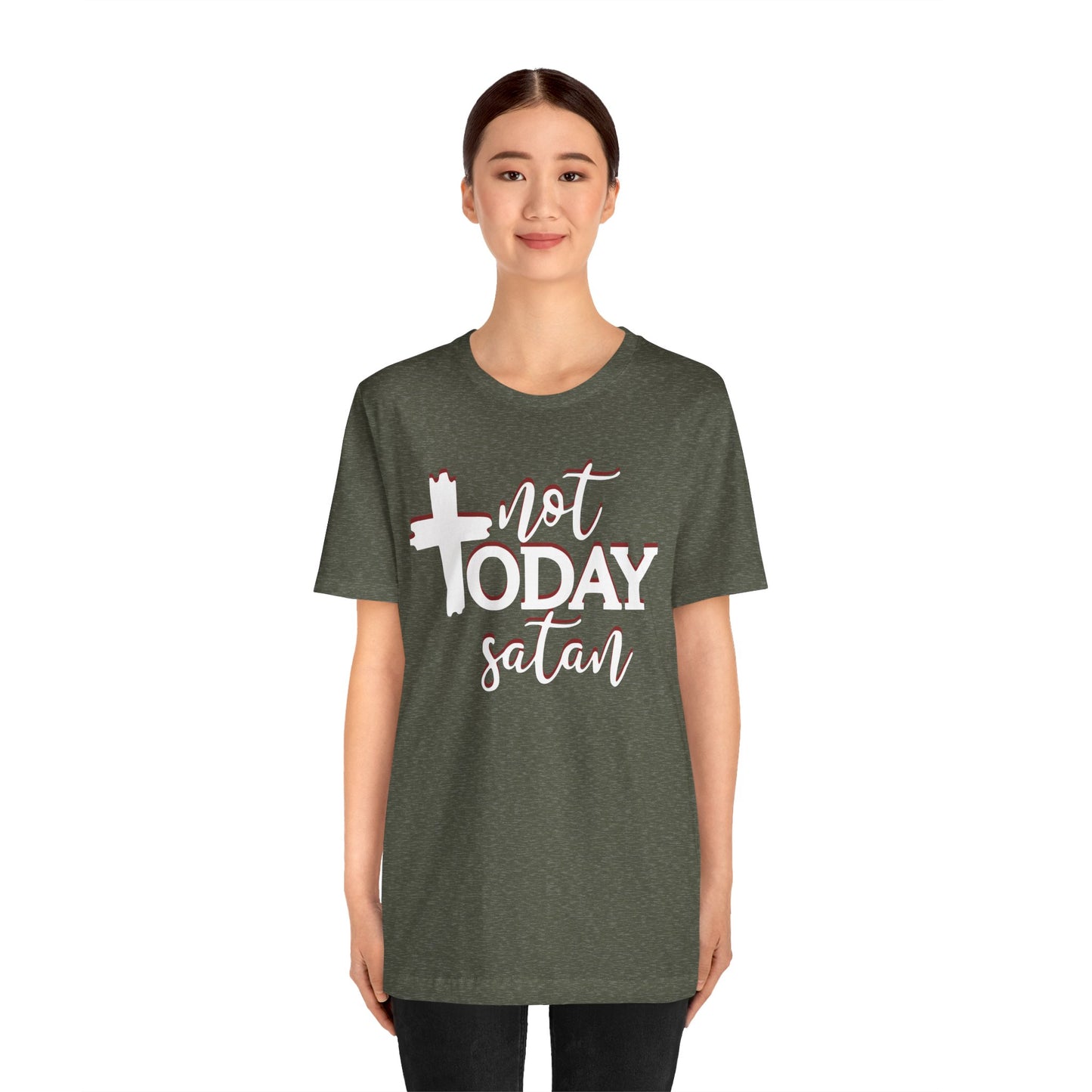 Bold Graphic Tee: Embrace the Sass with, "Not Today Satan" Graphic Tee, Funny T-Shirt, Vintage Tee, Sarcastic Shirt, Statement Tee