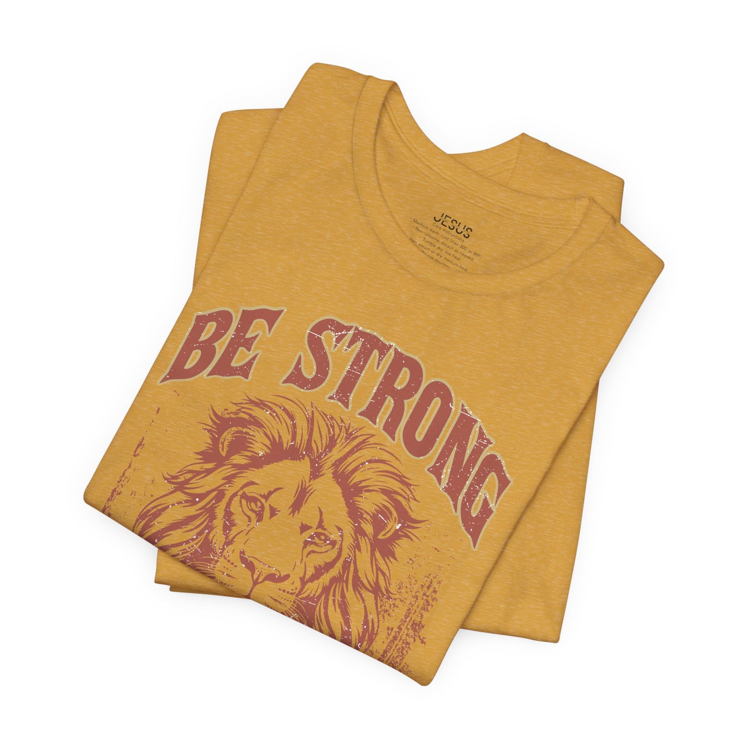 Be Strong and Courageous Lion Tee, Inspirational Shirt for Men & Women, Motivational Gift, Spiritual Apparel, Gym Wear