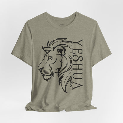 Yeshua Lion Tee Unisex Jersey Short Sleeve Tshirt, Hebraic Messianic Christian Apparel, Lion of Judah Shirt, Religious Graphic Tee, Biblical