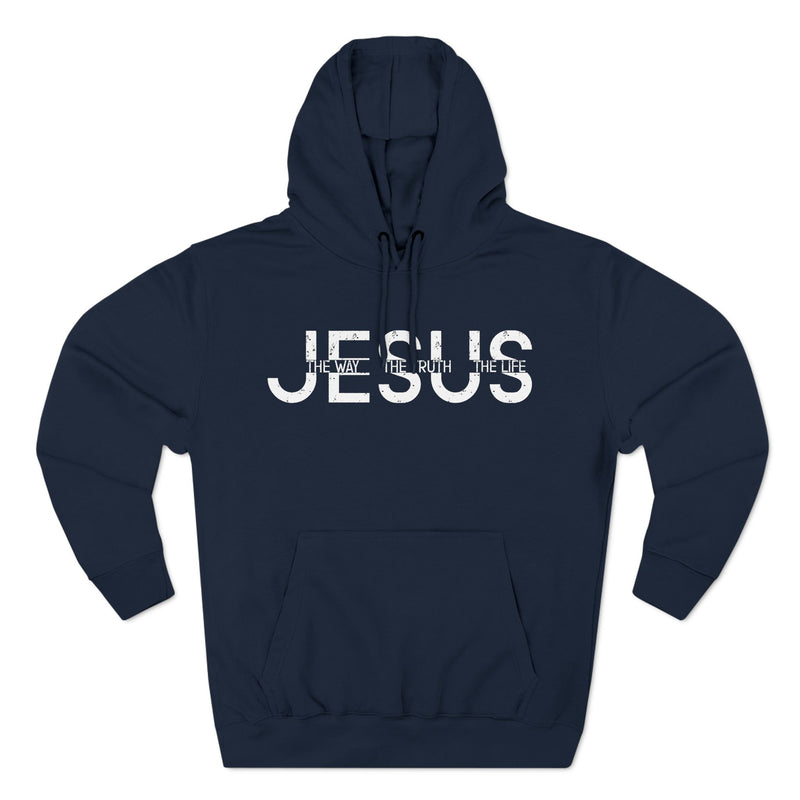 Religious Christian Three-Panel Fleece Hoodie, Bible Quote Sweatshirt, Christian Apparel, Religious Gift, Jesus Hoodie, Christian Clothing