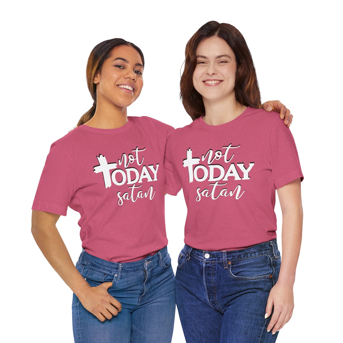 Bold Graphic Tee: Embrace the Sass with, "Not Today Satan" Graphic Tee, Funny T-Shirt, Vintage Tee, Sarcastic Shirt, Statement Tee