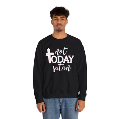 Sweatshirt, Not Today Satan, Anti-Satan, Funny Crewneck, Unisex Graphic Jumper, Gift for Him Her, Sarcastic Apparel