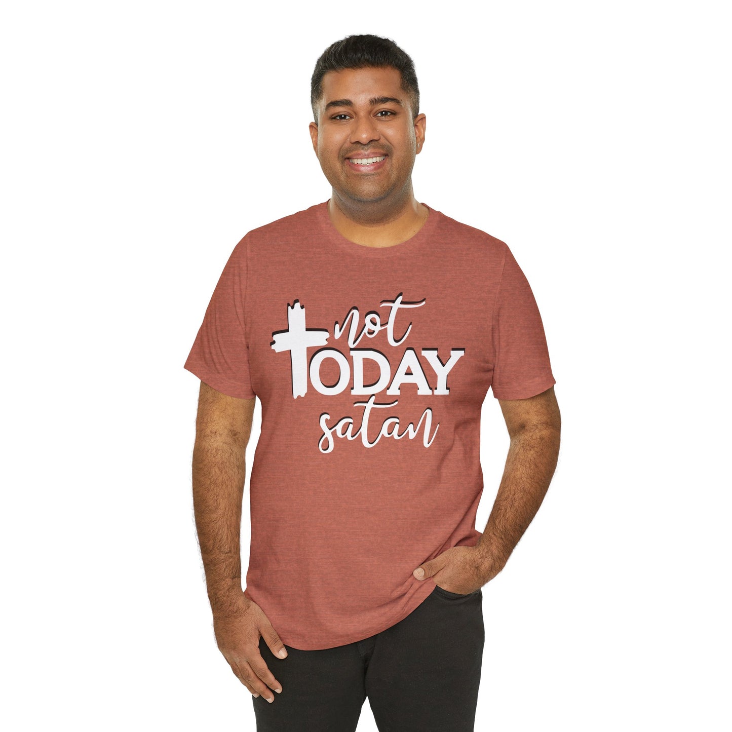 Bold Graphic Tee: Embrace the Sass with, "Not Today Satan" Graphic Tee, Funny T-Shirt, Vintage Tee, Sarcastic Shirt, Statement Tee