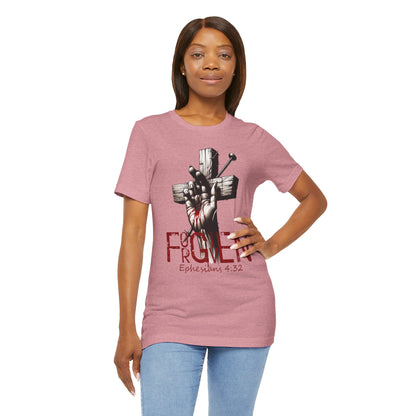 Forgiven Graphic Tee, Christian Unisex Shirt, Religious Short Sleeve Top, Inspirational T-Shirt, Spiritual Clothing