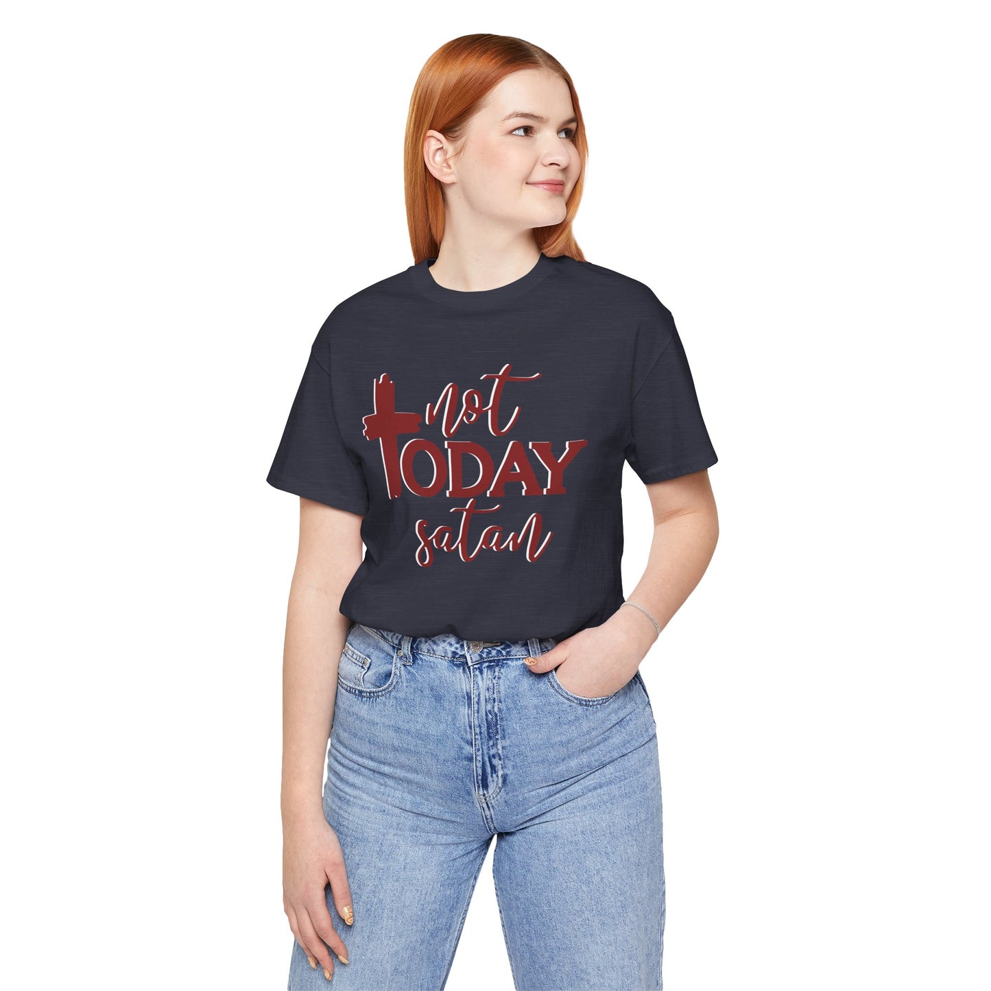 Bold Graphic Tee: Embrace the Sass with, "Not Today Satan" Graphic Tee, Funny T-Shirt, Vintage Tee, Sarcastic Shirt, Statement Tee