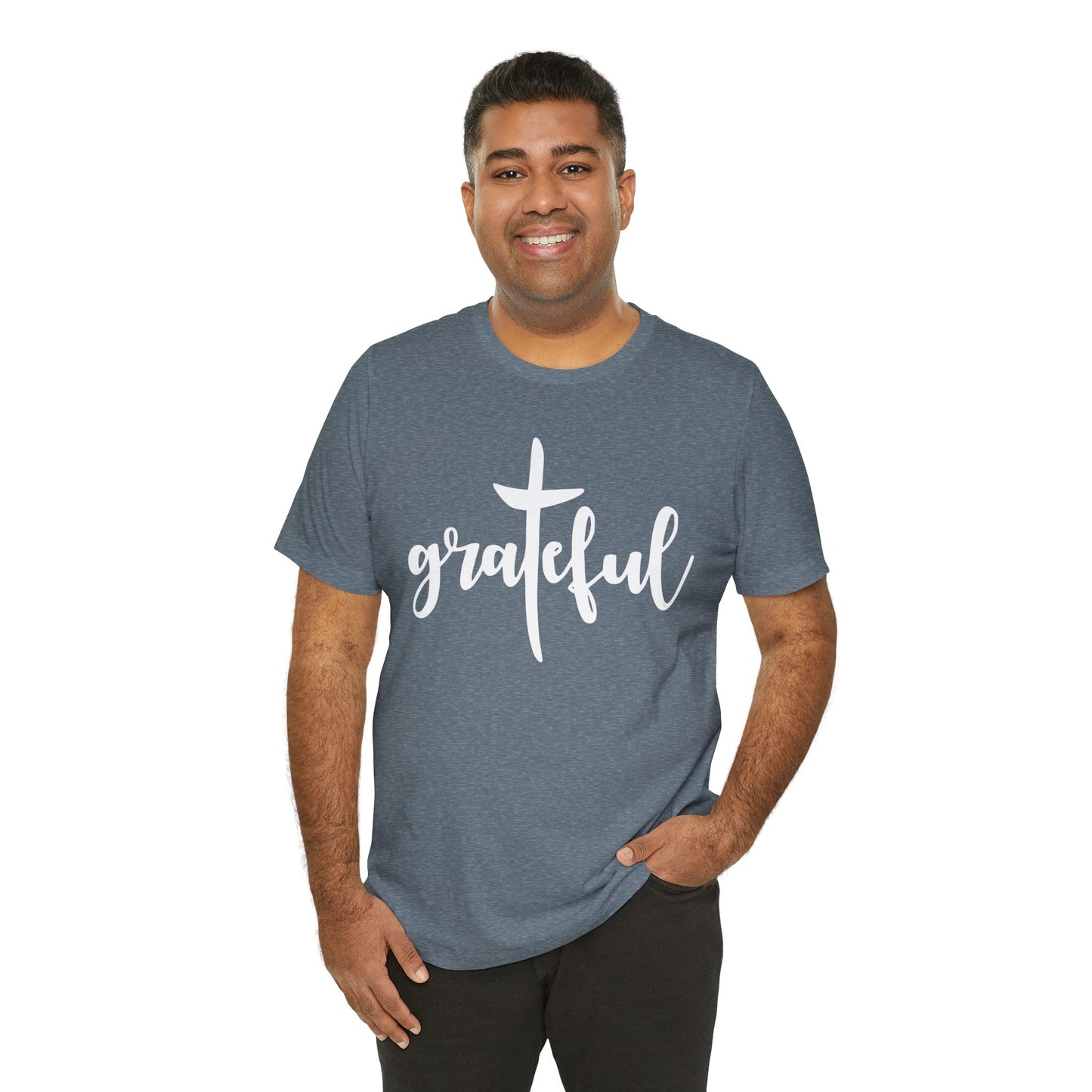 Grateful Cross Unisex Tee, Religious Shirt, Christian T-Shirt, Faith Apparel, Inspirational Top