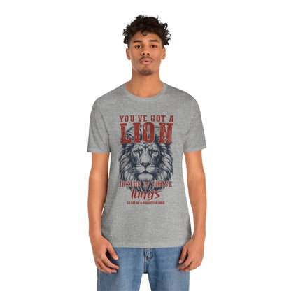 Lionhearted Praise Unisex Tee, Bold Graphic Shirt, Christian Apparel, Inspirational T-Shirt, Faith-Based Gift, Casual Wear