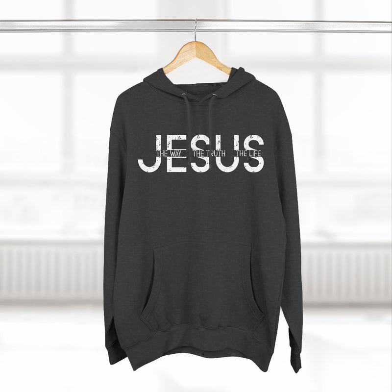 Religious Christian Three-Panel Fleece Hoodie, Bible Quote Sweatshirt, Christian Apparel, Religious Gift, Jesus Hoodie, Christian Clothing