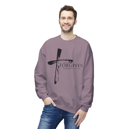 Forgiven Fleece Crewneck Sweatshirt, Cozy Christian Apparel, Inspirational Gift, Church Outfit, Faith-Based Fashion