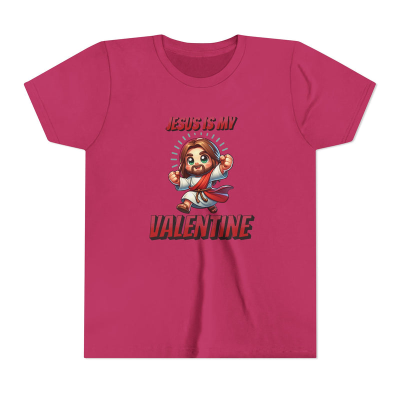 Jesus Is My Valentine Youth Tee, Cute Christian Shirt, Valentine's Day Gift, Kids Graphic Tee, Religious Youth Apparel
