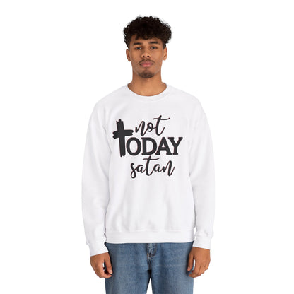 Sweatshirt, Not Today Satan, Anti-Satan, Funny Crewneck, Unisex Graphic Jumper, Gift for Him Her, Sarcastic Apparel