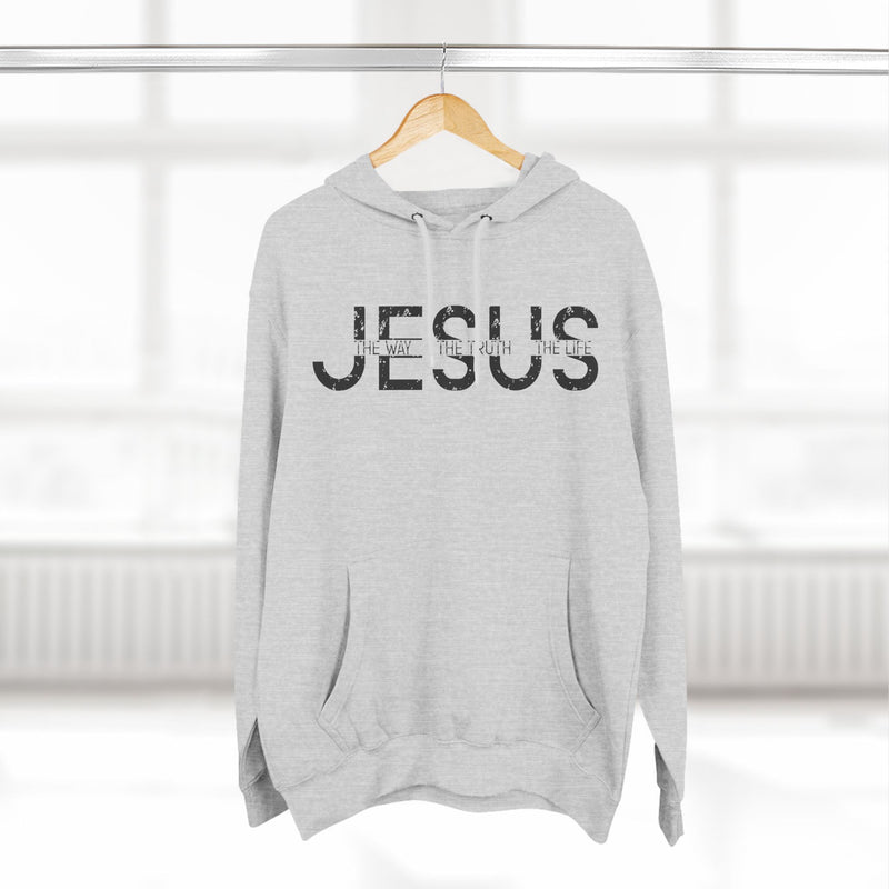 Religious Christian Three-Panel Fleece Hoodie, Bible Quote Sweatshirt, Christian Apparel, Religious Gift, Jesus Hoodie, Christian Clothing