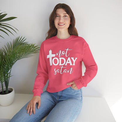 Sweatshirt, Not Today Satan, Anti-Satan, Funny Crewneck, Unisex Graphic Jumper, Gift for Him Her, Sarcastic Apparel