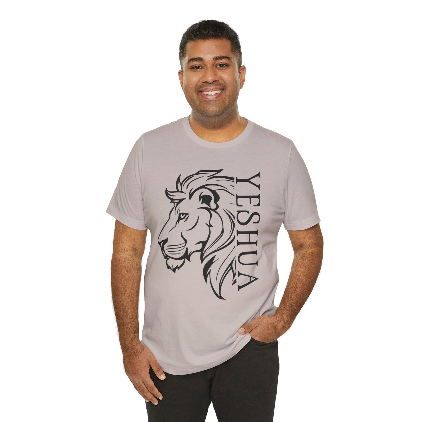 Yeshua Lion Tee Unisex Jersey Short Sleeve Tshirt, Hebraic Messianic Christian Apparel, Lion of Judah Shirt, Religious Graphic Tee, Biblical