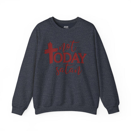 Sweatshirt, Not Today Satan, Anti-Satan, Funny Crewneck, Unisex Graphic Jumper, Gift for Him Her, Sarcastic Apparel