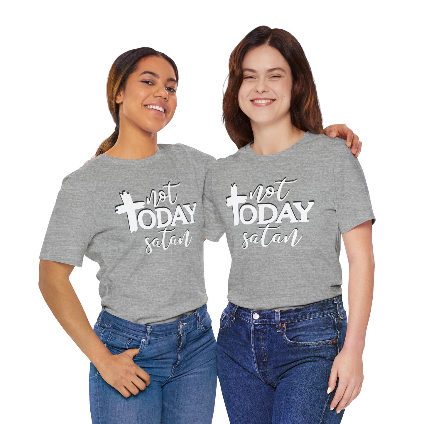 Bold Graphic Tee: Embrace the Sass with, "Not Today Satan" Graphic Tee, Funny T-Shirt, Vintage Tee, Sarcastic Shirt, Statement Tee